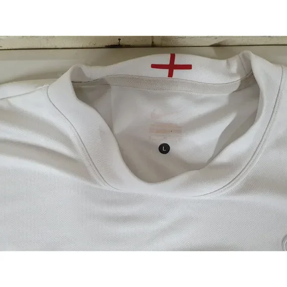 Nike Mens Unisex White England Rugby Polo Shirt O2 Rose Size L - Picture 2 of 4